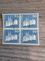 4er Block Briefmarken Helvetia Neuchâtel 50 Rappen gestempel