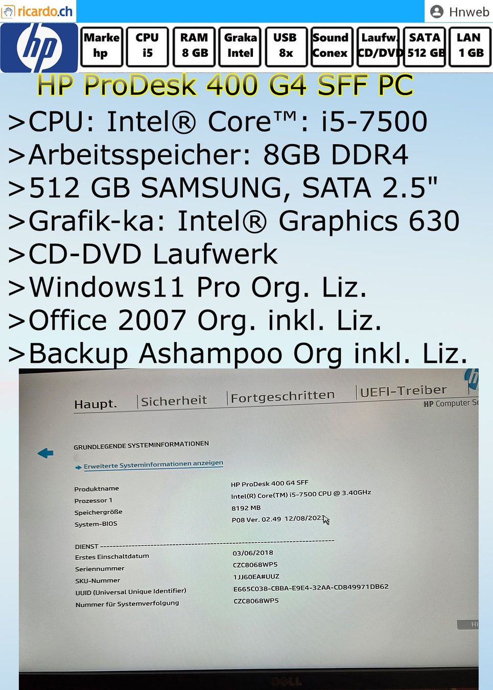 Hewlett Packard PC: PC HP ProDesk 400 G4 SFF – Usato da Kaisten venduto da Hnweb 4