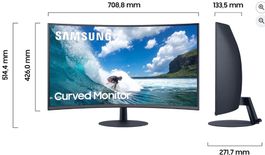 Samsung 27" Curved Monitor C27T550FDU – Full HD, 75 Hz, Free