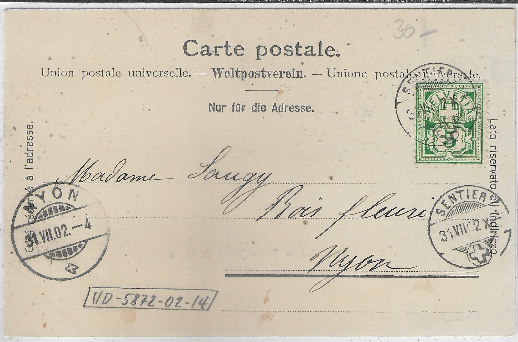 Ansichtskarten: Le Sentier - Place Hotel de Ville - animee – Gebraucht aus Ettingen von Kartenplanet 1