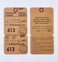 Thusis San Bernardino Postauto PTT Billett Gepäck Etikette