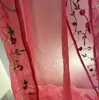 Belle nappe carrée organdi coton brodé fleurs 5 sets de tabl