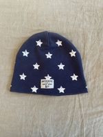 H&M Babymütze, Gr. 62/68, Dunkelblau mit Sternen Muster