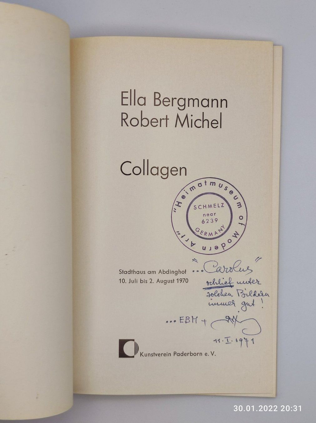 Libri: BERGMANN - WIDMUNG – Usato da Goldach venduto da Gaip 1