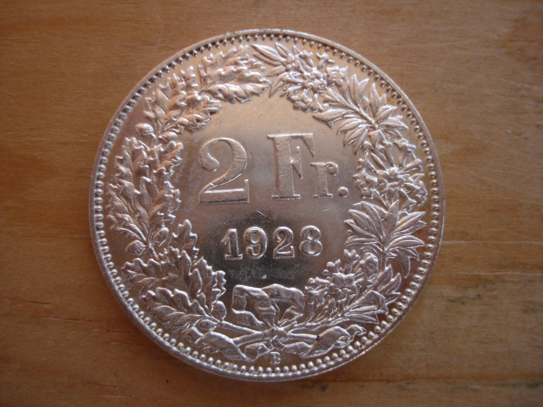 Alle Münzen: (C1) 2 Franken 1928 STGL- – Gebraucht aus Erlach von Net-Coins