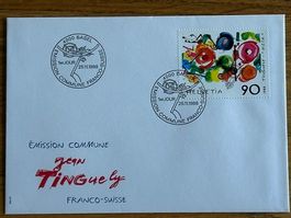 1988 Jean Tinguely AUSGABETAG FRANCO - SWISSE Z. Nr. 769 FDC