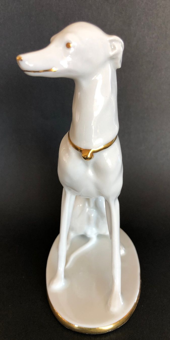 Statuette: Sitzender Barsoi - Russischer Windhund - Greyhound - Pfeffer – Nuovo (secondo la descrizione) da Appenzell venduto da Zimiuno 3