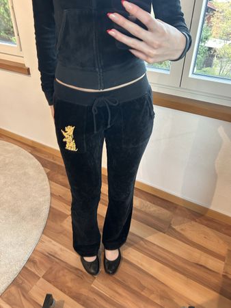 black vintage juicy couture sweatpants with print   