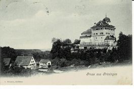 Gruss aus GRÜNINGEN ZH gel. 1908!