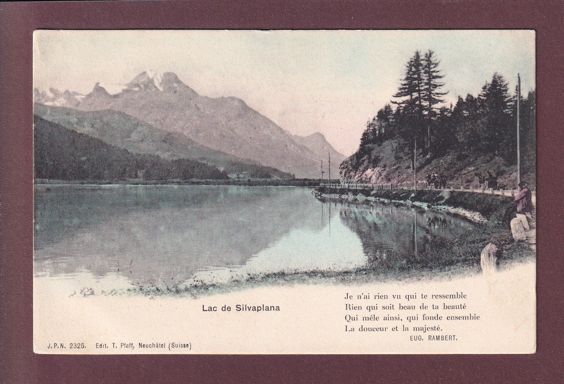 Cartoline postali: LAC DE SILVAPLANA - Poème – Usato da Pully venduto da nicecards