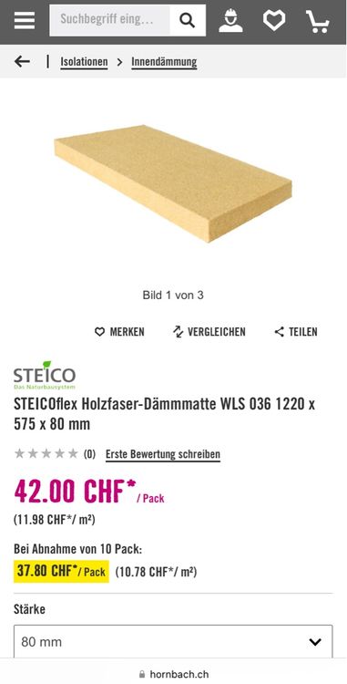 Isolation STEICOflex Holzfaser-Dämmmatte | Kaufen Auf Ricardo