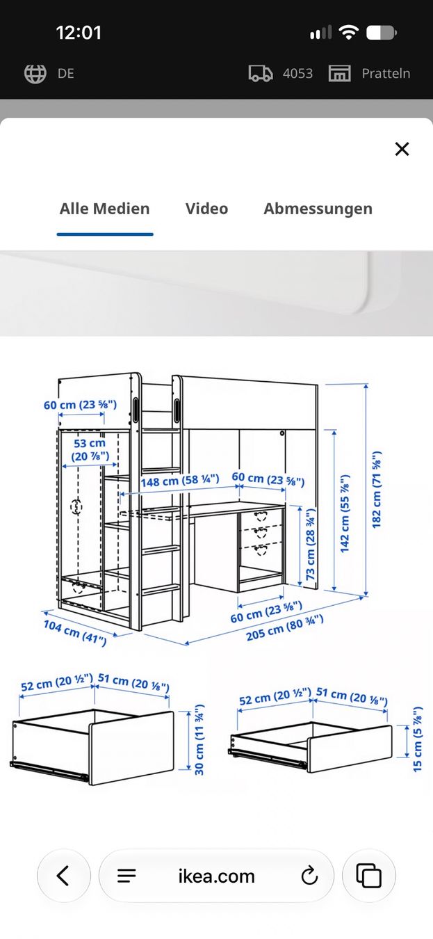 Ikea Letti: Schönes Hochbett – Usato da Reinach BL venduto da Littlepea 3