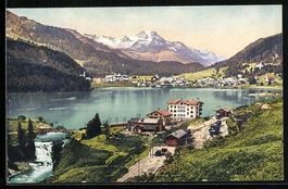 AK St. Moritz, See mit Piz della Margna