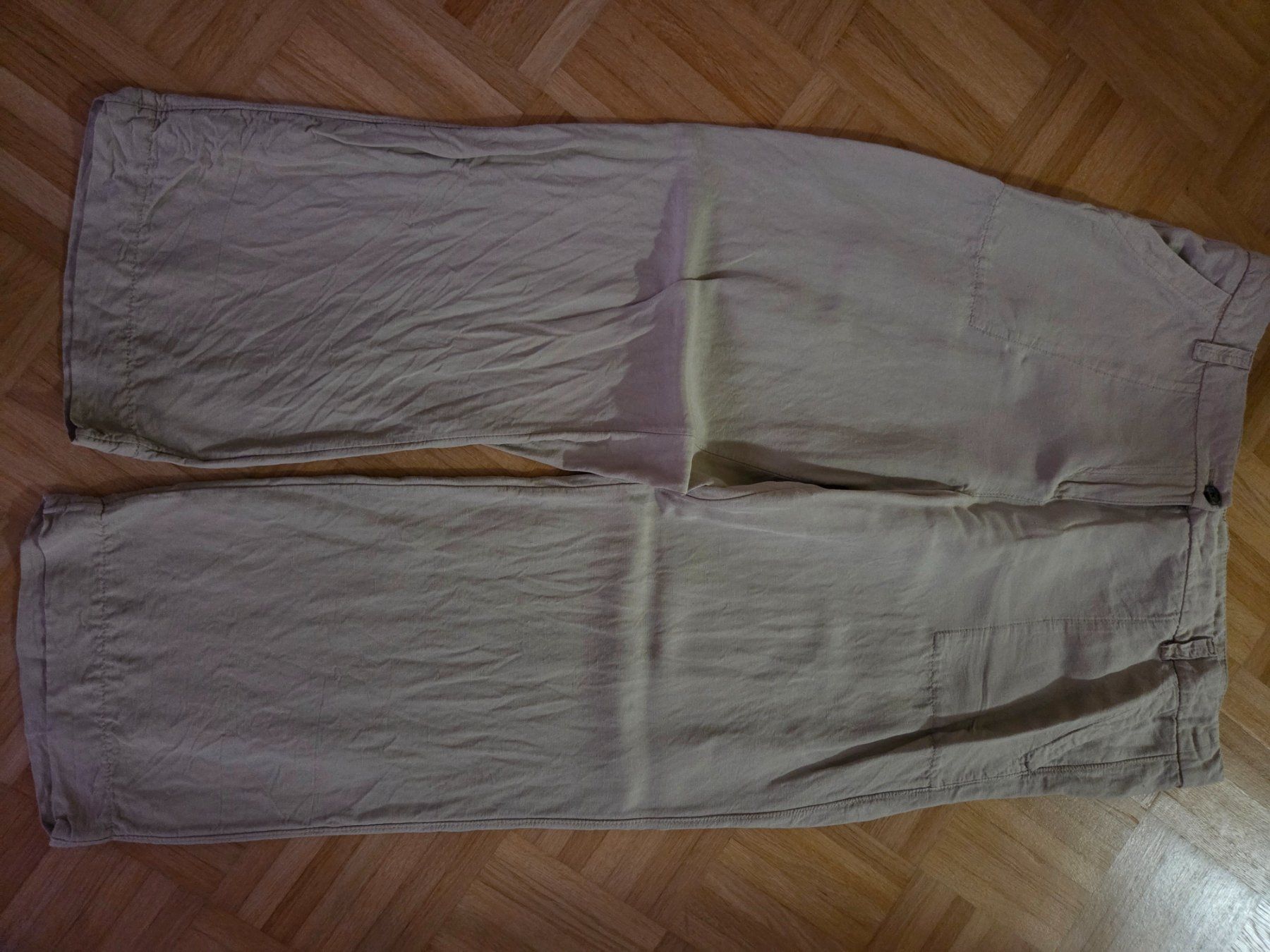 C&A Pantaloni: Leinengemisch-Hose, sommerlich, 44, beige/hellolive – Usato da Liestal venduto da ITOlio 3