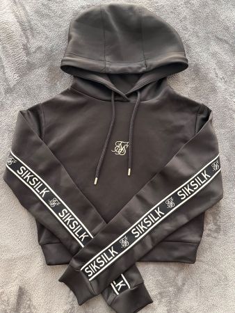 Sweat à capuche Siksilk noir taille 38, comme neuf!