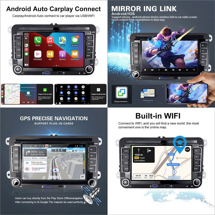 Câble Autoradio ISO 16 Broches Pour VW, BMW, Ford - Adaptateur Prise Radio Aftermarket