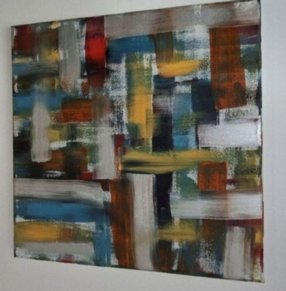 Gemälde: Gemälde " Mosaik" handmade 40×40 – Neu (gemäss Beschreibung) aus Riehen von Steinbock1970 1