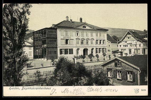 Ansichtskarten: AK Heiden, Das Bezirkskrankenhaus, 1908 – Gebraucht aus Berlin von bartko-reher