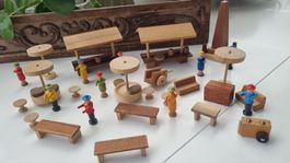 MINIMARKET Holzspielzeug Loquai-Holzkunst vintage komplett!