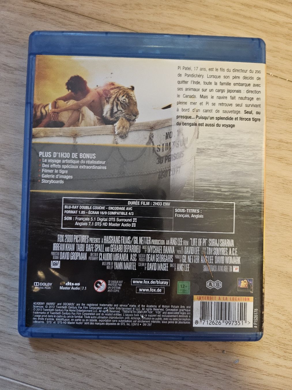 Alle DVDs: L'Odyssée de Pi - Blu-ray – Gebraucht aus La Joux FR von car_ck96 2