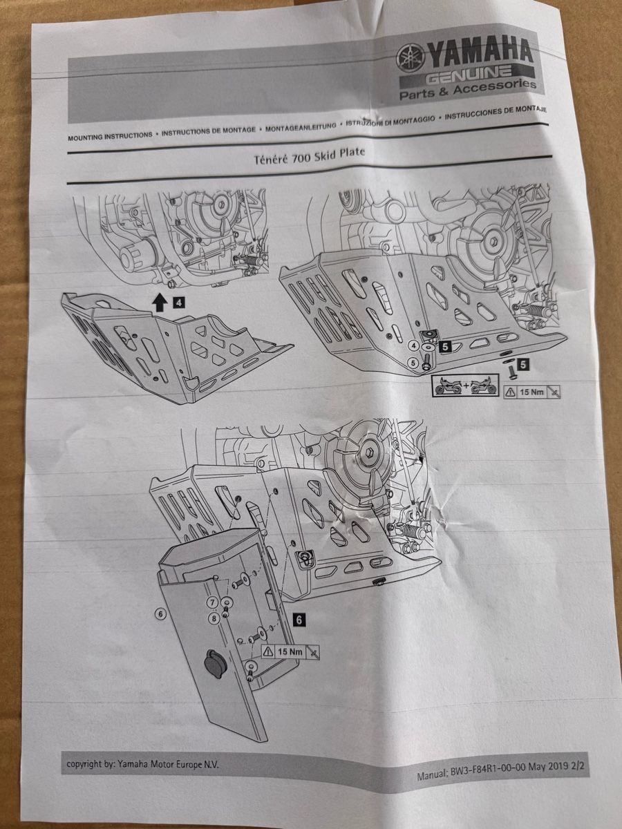 Yamaha Alle Motorradersatzteile: Plaque de protection Ténéré 700 – Neu und originalverpackt aus Bulle von Leo1202 5