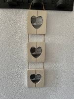 4 x 3 petits cadres photos en bois à suspendre