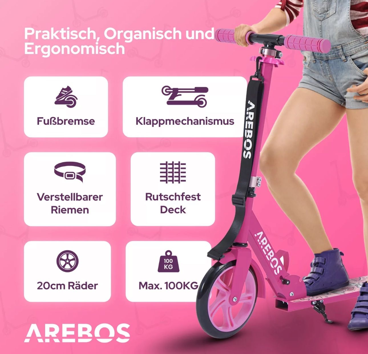 Kickboard: Tretroller Kickroller Cityroller Kinderroller Erwachsene – Nuovo e nell'imballaggio originale da Amriswil venduto da JaJa-Express 3