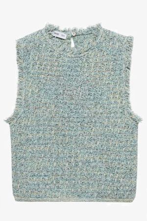 Mango Stricktop meliert m. Fransen Gr.M wie S