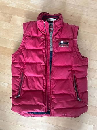 Napapijri Vintage Daunen Weste rot Gr. XL Quilted Gilet