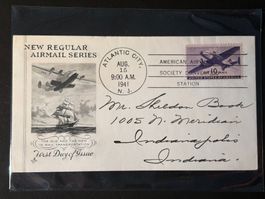 Illustrierter FDC USA 1941 von Atlantic C. nach Indianapolis