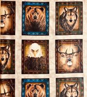 Patchworkstoff Panel Wildtiere