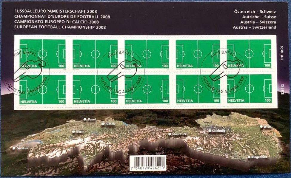 Tutti i francobolli: 2008 - Kleinbogen Fussball EM 2008 / ET – Nuovo (secondo la descrizione) da Liestal venduto da Skunk02