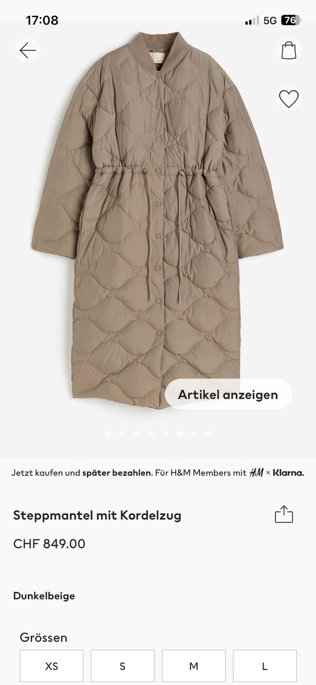 Cappotti: Neu Daunenmantel H&M Premium – Nuovo e nell'imballaggio originale da Felben-Wellhausen venduto da begean 1