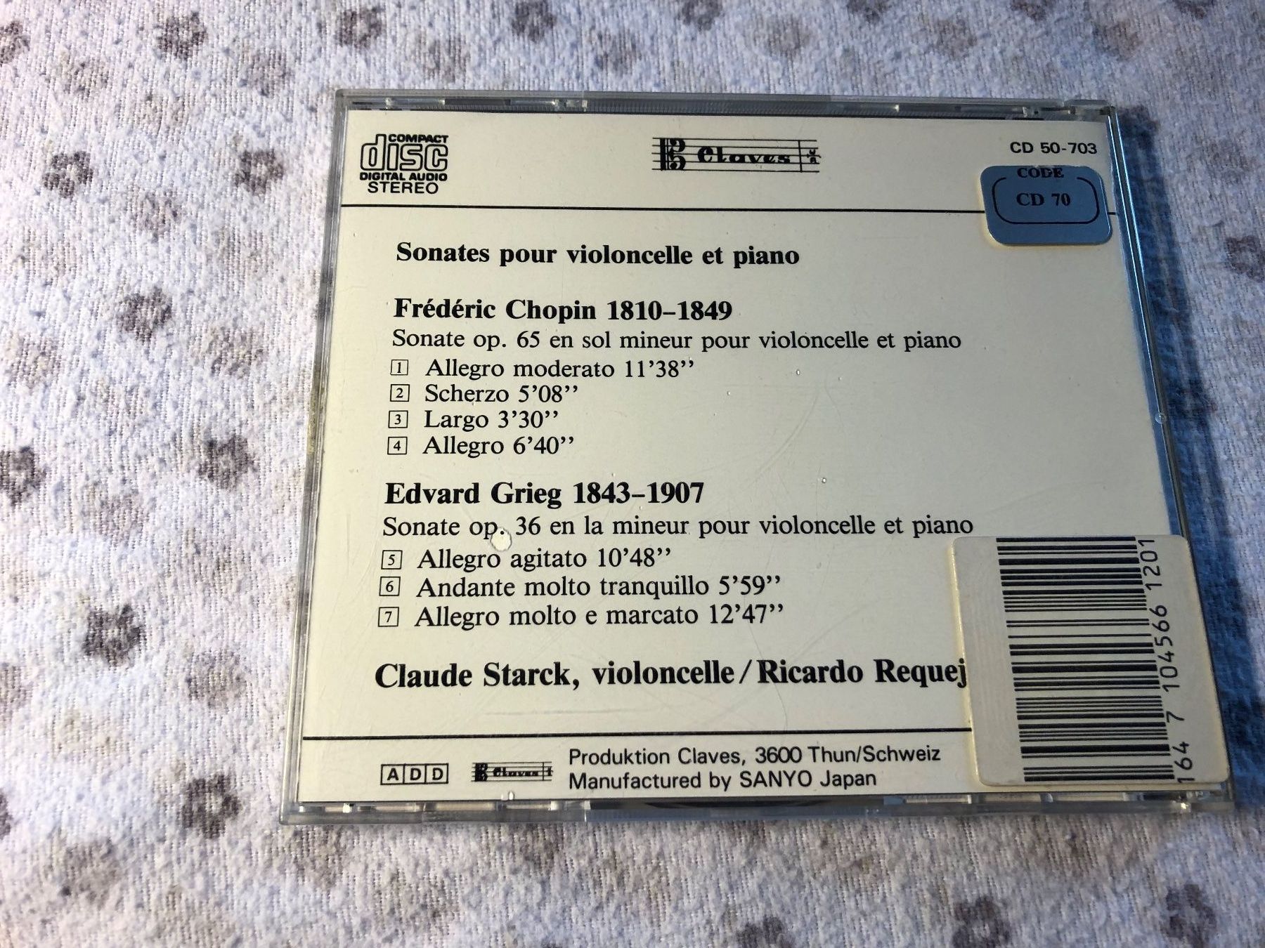 CD: Chopin & Grieg: Cellosonaten – Usato da Schübelbach venduto da Bemafaja 1
