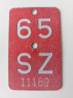 Velonummer SZ 65 Mofanummer plaque Mofa