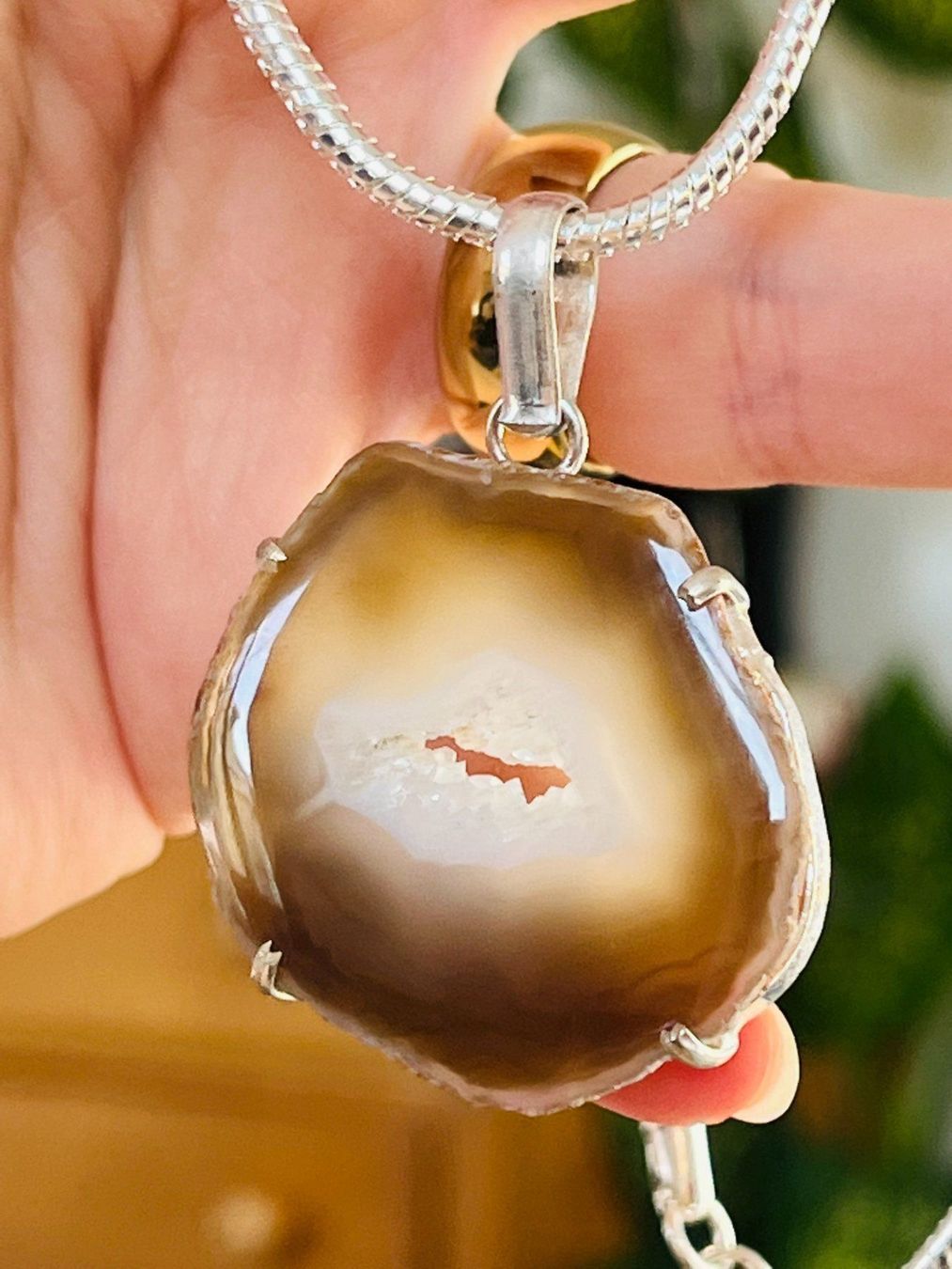 Ketten: NATURAL Solar Quartz Druzy Gems collier – Neu und originalverpackt aus Genève von AGBERG 6