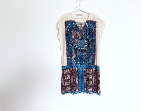 Sommerkleid Seidenkleid Gr. S Boho Kleid Tunika