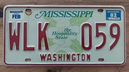 Orig. US-Fz-Nummernschild von 1982, Bundesstaat Washington