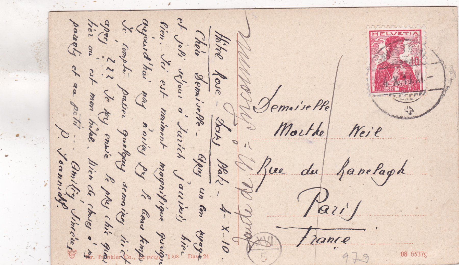 Cartoline postali: Davos Englische Viertel 1910 – Usato da Herisau venduto da Lisegrat2008 1