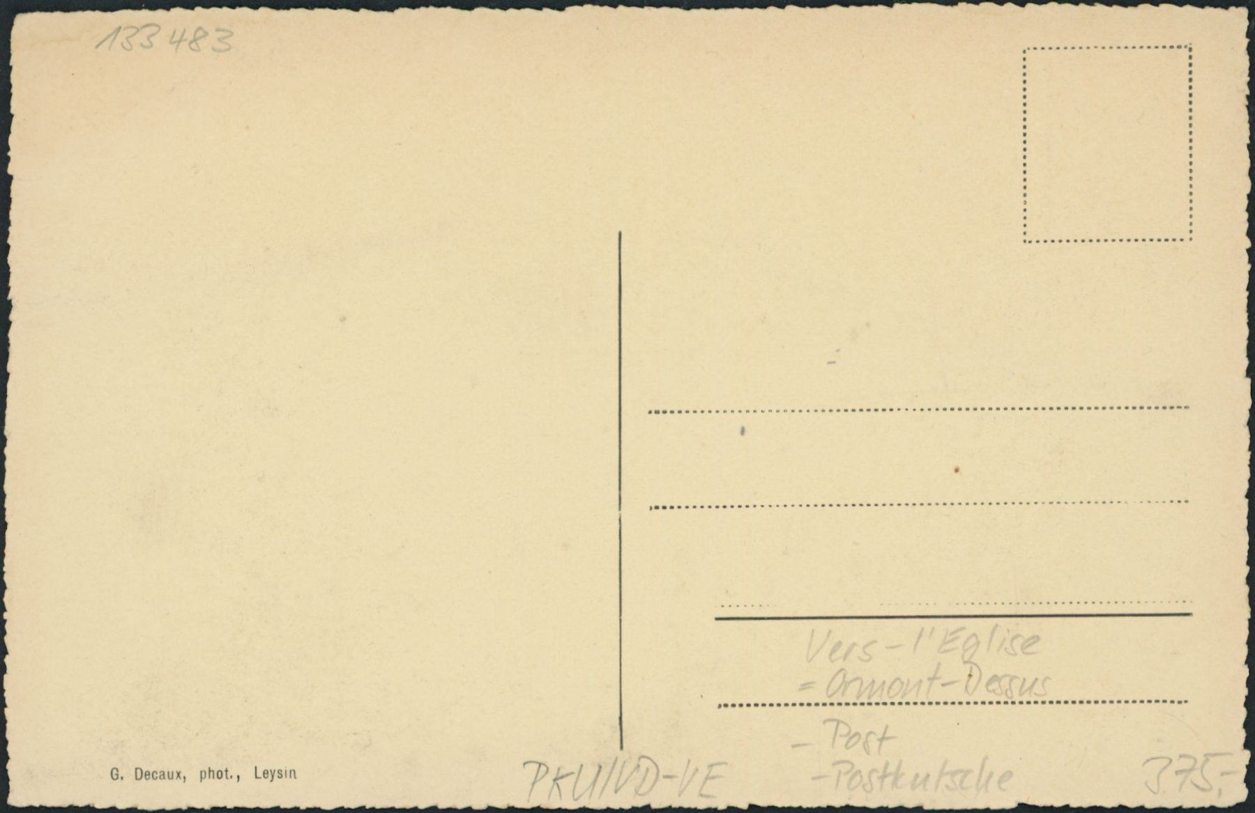 Cartoline postali: VD Vers l'Eglise - Post - Postkutsche - Ormont Dessus – Nuovo (secondo la descrizione) da Schindellegi venduto da masutka7 1