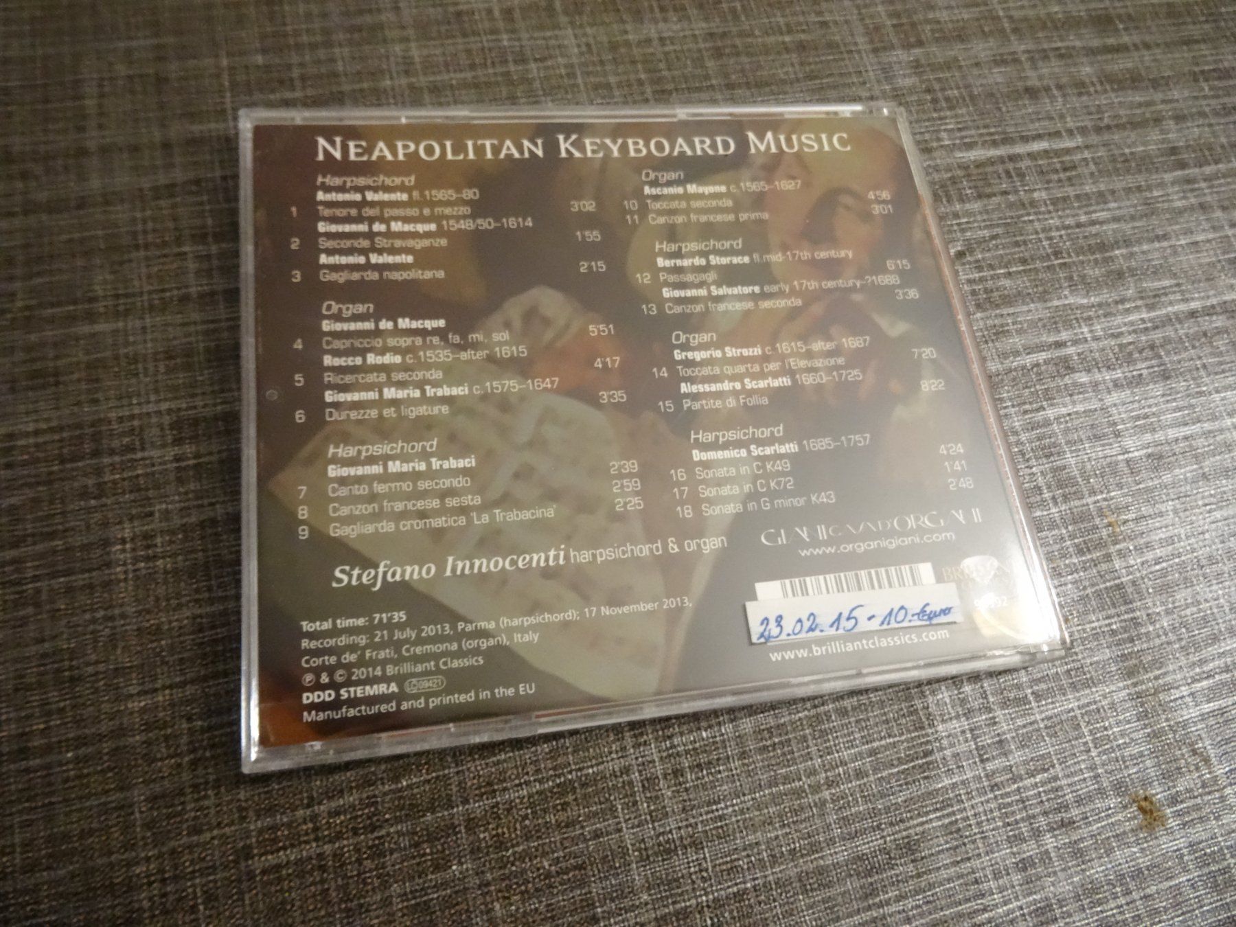 CD: Neapolitan Keyboard Music - Stefano Innocenti CD – Usato da Olten venduto da Disc-Ausverkauf 1