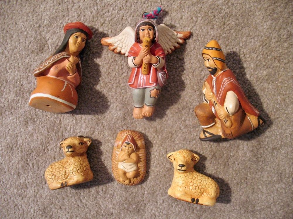 Ton Krippen Figuren aus Peru Weihnachten Südamerika Set A Kaufen auf