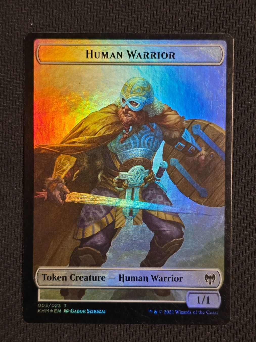 Magic The Gathering Sammelbilder & Trading cards: Koma's Coil Token // Human Warrior Token  -  Foil   -  MTG – Gebraucht aus Zürich von Semagets 1