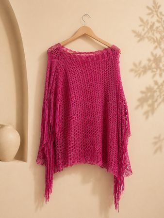 Poncho frangiato