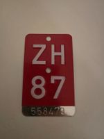 Altes Vintage ZH 87 Kontrollschild Velo Nummer