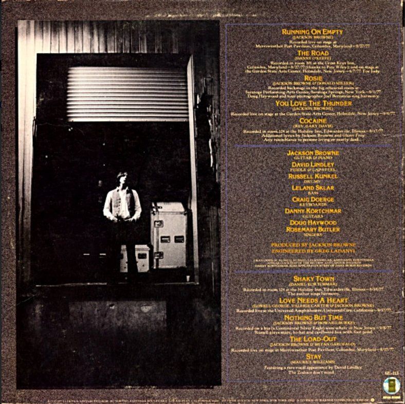Dischi in vinile: Jackson Browne – Running On Empty / LP / 1977 – Usato da Zürich venduto da LustForLive 1