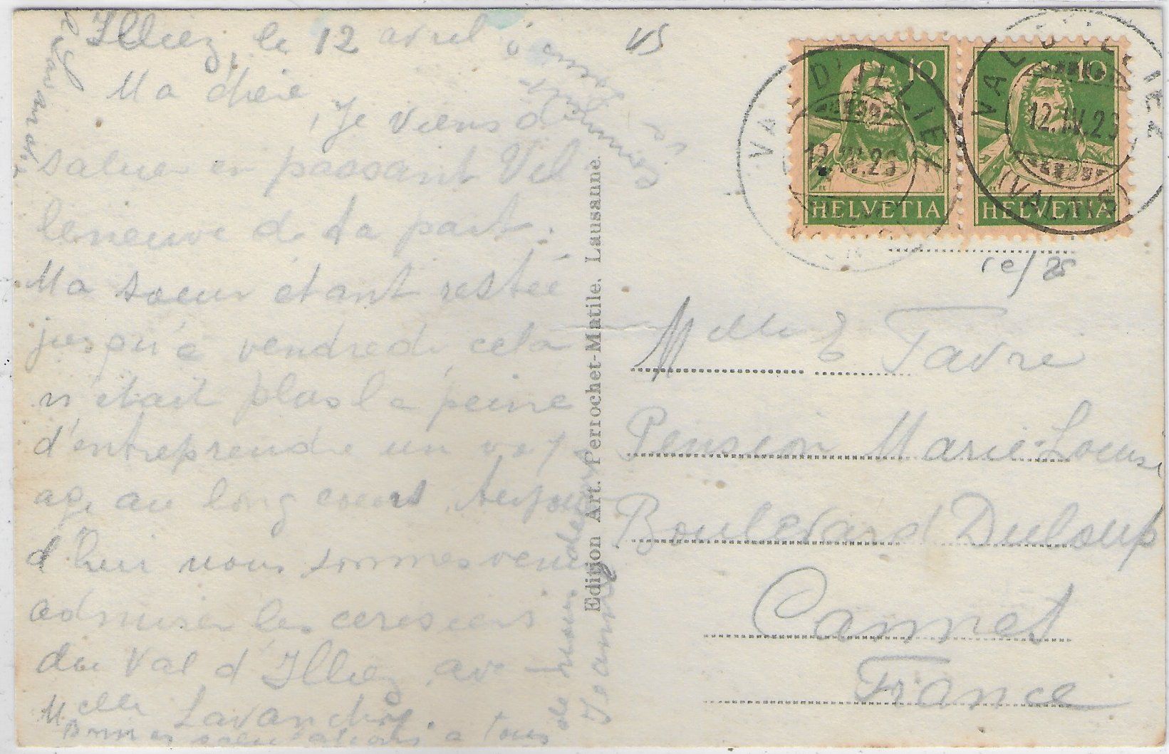 Cartoline postali: Trois  Torrents - Eglise – Usato da Ettingen venduto da Kartenplanet 1
