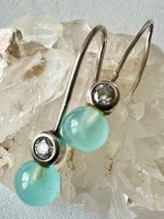 925 Silber Ohrringe Chalcedon & Zirkonia modern