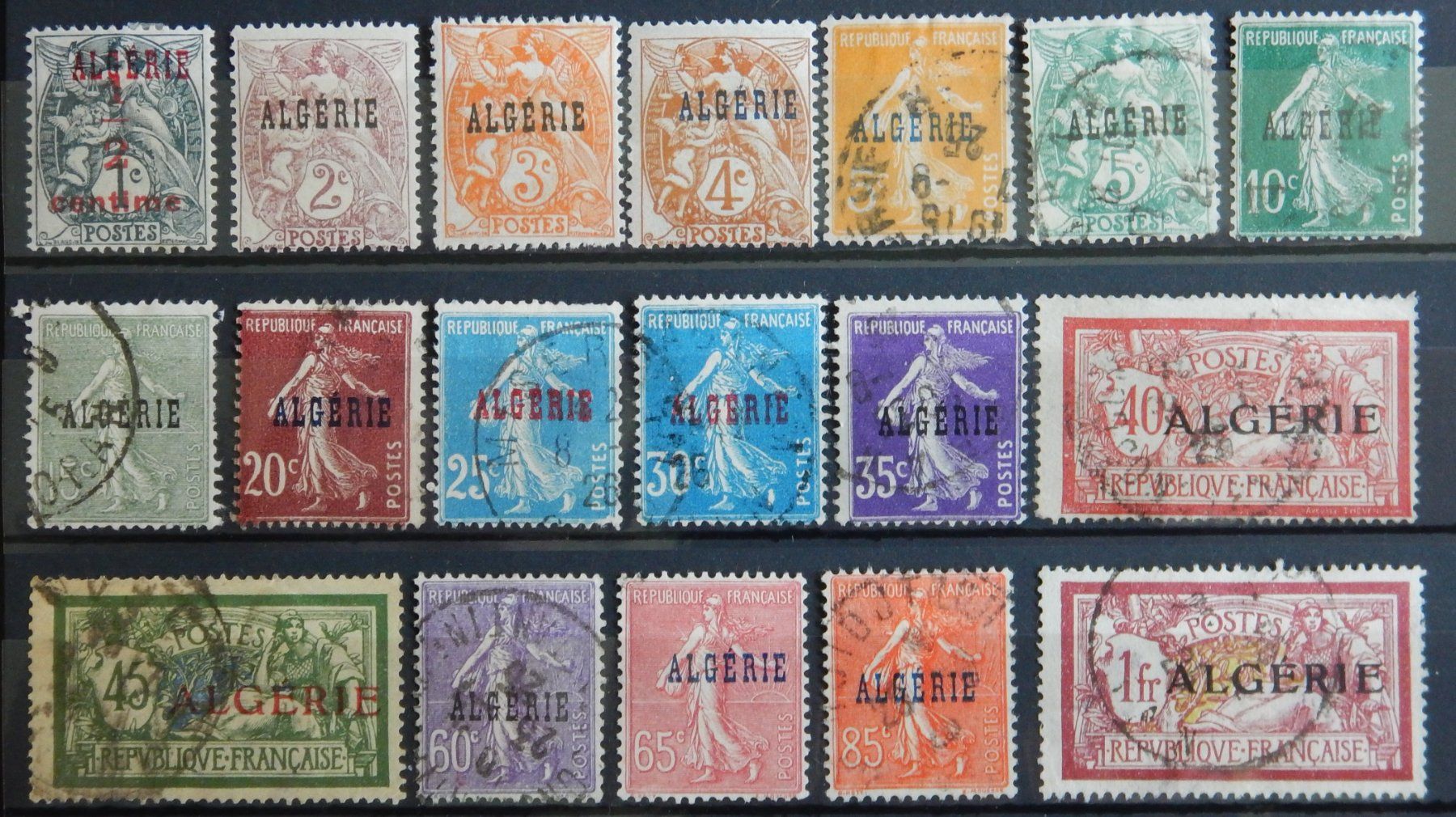 Tutti i francobolli: Algerien ex. Kat. 1-20 */gest. 1924 – Usato da Zürich venduto da Muehlekauf