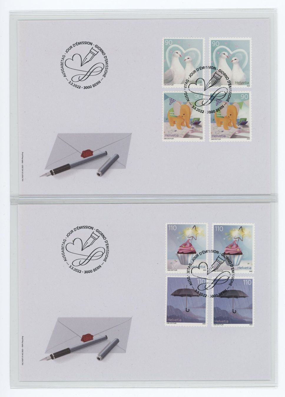 Alle Briefmarken: Spezielle Anlässe 2022, Combo FDC – Gebraucht aus Utzigen von sprint.007